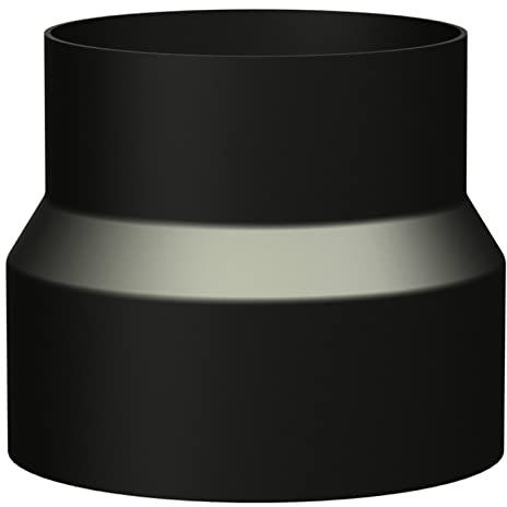 La zappa Raccordo di riduzione o ampliamento tubo canna fumaria per stufa a legna in acciaio nero (Ø13F M cm)