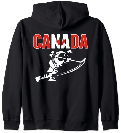 Canada Ice Hockey Fans Jersey Kanadische Flagge Hockeyschläger Kapuzenjacke