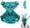 Verstellbares Katzengeschirr Ausbruchsicher, Katzengeschirr mit Leine Set, Softgeschirr für Katze Brustgeschirr für Katzen Kitten Hunde Welpen (Blauer See -L)