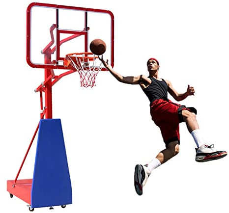 Basketballkörbe Kinder Mobiler Basketballkorb Für Drinnen Und Draußen, PVC-Rückwand Und Stahlrahmen-Dunk-System, Mit Rollen Für Leichte Bewegung, 120x80cm (Size : 120X80CM)