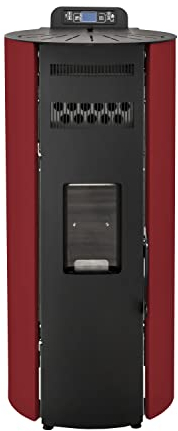 STUFE A PELLET ITALIA Boston 14 KW | Poêle à Granulés à Air Ventilé Efficacité 89% Chauffe 130m² Autonomie 15H Programmable 5 Vitesses et Puissances Garantie 24 Mois Rouge