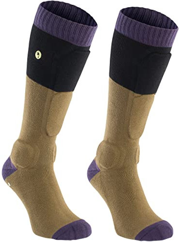 Ion BD-Sock Fahrrad Schienbein Protektorensocken mud grün/lila 2023: Größe: 35-38