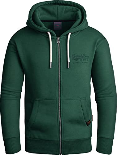 Grin&Bear Felpa con Cappuccio e Zip da Uomo Verde M GEC603