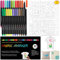 Yuehuabao Acrylstifte Marker Stifte, 24 Farben Acrylstifte für Steine Wasserfest Paint Marker Set mit 12x Malvorlagen Permanent Art Filzstift Acrylic Painter für DIY Fotoalben Geschenkekarte（1mm）