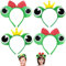 MEZHEN Haarreif Frosch Haarband Kinder Haarreifen Froschkönig Haarschmuck mit Froschaugen und Krone Kostüm Accessoire Crazy Frog für Fasching Karneval Party Carnival Costume 4 Stück