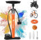 WESTGIRL Bike Pump with Pressure Gauge - 11 Bar / 160 Psi Floor Bicycle Both Presta & Schrader Valves - Portable Air Pumps Tyre for Road, Mountain, E-Bikes, MTB, Balls, Orange, universal