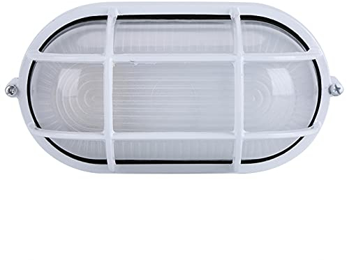 Verre à L'intérieur de la Lampe de Sauna Forme Ovale Antidéflagrant Sauna Lumière Blanc Chaud Ovale Antidéflagrant Vaporproof Sauna Hammam Lumière Abat-Jour Garde (Ovale)