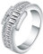 Whoiy Damen Ringe 60, Damenring XXL Silber Eheringe mit Baguette Cubic Zirconia Eternity Verlobungsring für Frauen