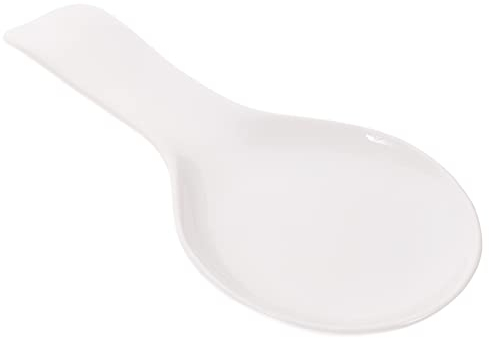 Housoutil Ceramic Spoon Rest Holder for Kitchen Dinner Scoop Holder Practical and Sturdy Prevent Cutlery Rolling 1pc