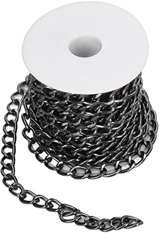 LEMCC Aluminium-Panzerkette, Verdrehte Kreuz-Halskette, Finding-Ketten, Verdrehte Glieder, Kreuz-Kabelketten für die Herstellung von Anhänger-Halsketten-Schmuck
