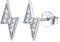 FOCALOOK Ohrringe Mädchen Ohrstecker Silber 925 Silver Earrings Zirkonia Ohrringe Blitz Medizinische Ohrstecker Earrings Piercing Ohr Modeschmuck Accessoire