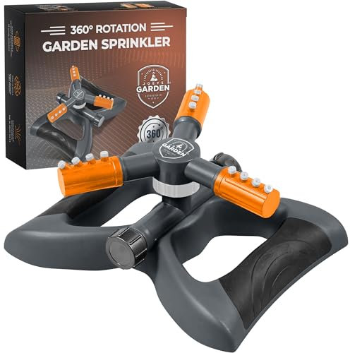Joeys Sprinkler für Hof, drehbarer Gartensprinkler für große Flächenabdeckung, Rasen- und Hofsprinkler (Orange)