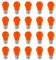 WULUN 20er Set Farbige LED Leuchtmittel 3W E27 Beleuchtung Glühbirnen, 220V AC LED Leuchtmittel Birnenform für Außen und Innen Party Deko, Nicht Dimmbar, Farbe Orange