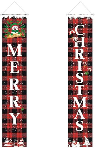 Merry Christmas Banner 32 X 180cm, Weihnachtsdeko Amerikanisch, Grinch Deko Weihnachten, Grinch Deko, Weihnachtsdeko Tür, Türkranz Weihnachten, Weihnachtsdeko Aussen Figuren - Festive Christmas Decor