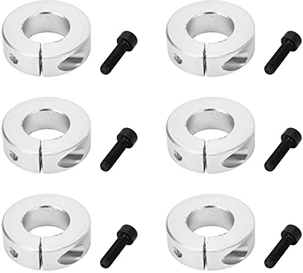Tissting 6 Stück Geteilte Stellringe 20mm Innen Aluminiumlegierung Tiefenanschlagringe Klemm Wellenmanschette Klemmring für Sackkarren Reifen Bollerwagen