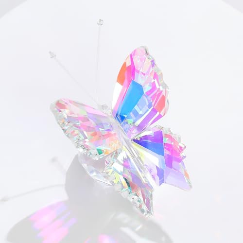 Qianwei Kristall-Schmetterling, Geschenke für Frauen, AB-Farbe, handgefertigt, Schmetterling, Glastiere, Sammlerstück, Kristall, Büro, Schreibtisch, Tisch, Heimdekoration, Briefbeschwerer