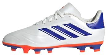 adidas Unisex COPA Pure II Club Football Boots Flexible Ground, Cloud White/Lucid Blue/Solar Red, 44 2/3 EU