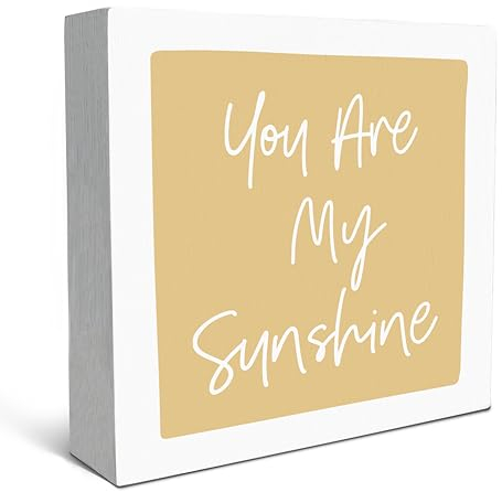 SRADMO Holz-Schild mit Aufschrift You Are My Sunshine, Schreibtischdekoration, You Are My Sunshine, Geschenke für Kinder, Mädchen, Begie, Schreibtisch-Dekoration für Kinderzimmer, Mädchenzimmer,