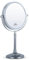 Miroir de Maquillage Grossissant x15 sur Pied pour la Coiffeuse - Rond, Double Face x15 et x1, Convient Parfaitement aux Chambres et aux Salles de Bains, 30cm x 15cm (Chrome)