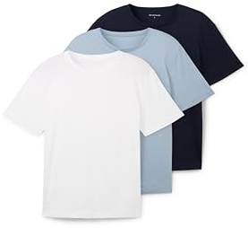 TOM TAILOR Herren Basic T-Shirt aus Baumwolle im Tripple-Pack,20000 - White, XXXL