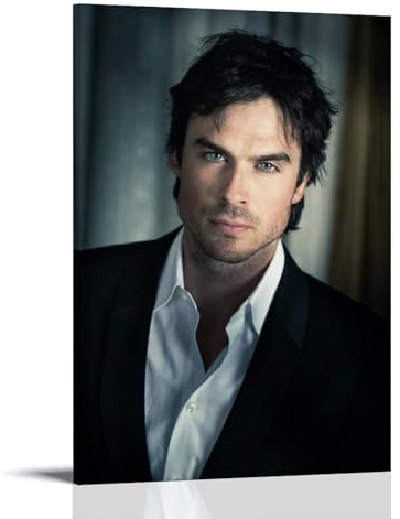 OqcEha Ian Somerhalder Poster, Kunst, Stern, dekoratives Gemälde, Leinwand, Wandkunst, Wohnzimmer, Schlafzimmer, 30 x 45 cm
