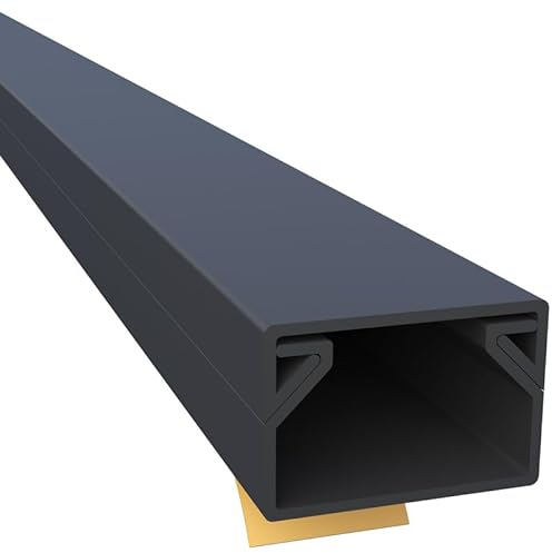 CILSON WDK1510SS 1700060 Kabelkanal Selbstklebend 15x10mm 2m, Schwarz - 2 Stück 1 m / 1000 mm, Kompakte Kabelorganisation, Sichere Selbstklebebefestigung