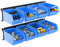 TORACK Wall-Mounted Storage Bins - 8 Plastic Bins & 2 Metal Tracks for Tools Organization in Garage, Craft Room, and Shop