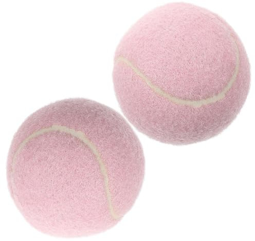 MUSISALY 2pezzi Palline Da Tennis in Gomma Per Allenamento Da Giocattoli Per Principianti Esperti Per Pratica Indoor Outdoor Colore Rosa Per Gioco Divertente Controllo Ottimale