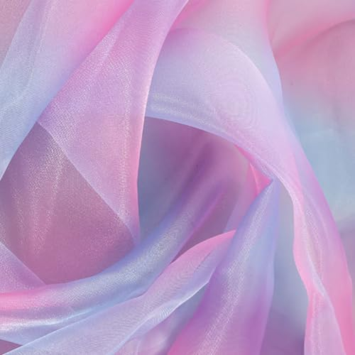 Viusneun Regenbogen Tulle, 150×200cm Farbverlauf Regenbogen Tüll Hautfreundlicher Organza-Stoff für Hochzeit Tischläufer Geschenkband Schleife Nähen Basteln Stoff (Lila)
