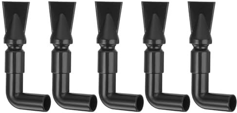 sourcing map 2Pcs Aquarium Nozzle, 360°Free Rotate Plastic Aquarium Pump Nozzle, 19mm/0.75 OD Flat Water Outlet Return Pipe Fitting for Aquariums Fish Tanks(Black)