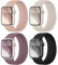 Epova 4 Stück Geflochten Armband Kompatibel mit Apple Watch Armband 40mm 41mm 38mm für Damen Herren, Elastisches Nylon Stoff Solo Loop Armbänder für Apple Watch SE/Series 9 8 7 6 5 4 3 2 1