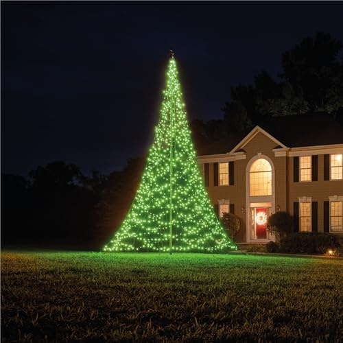 Fairybell Flagpole Outdoor LED Christmas Tree - 6 metres - 1152 LEDs - Smart Magic - RGBW - LED Christmas Tree for Outside use - Pole not Included