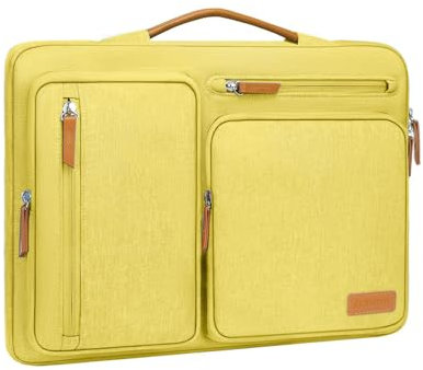 MOSISO 360 Protective Laptop Case 13.3 inch, 13-13.3 inch Laptop Sleeve Compatible with MacBook Air/Pro 13/Pro 14, HP Dell Acer ASUS, Side Open Carrying Case with 4 Zipper Pockets&Handle, Yellow