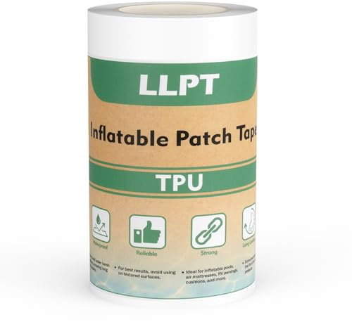 LLPT Patch étanche sous l'eau | Kit de Réparation Piscine en TPU Auto-Adhésifs | Convient pour les jouets gonflables,les matelas pneumatiques(IPT5033CR4) | Transparente | 101 mm x 3 m