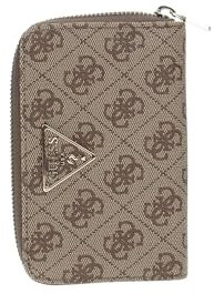 GUESS Laurel SLG Medium Zip Around Wallet Latte Logo
