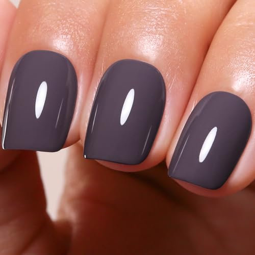 Ozzeal Braun UV Nagellack, 15ML Grau Lila Gel Polish für Herbst Winter - Soak Off LED Maniküre Starter Set für Mädchen Zu Hause