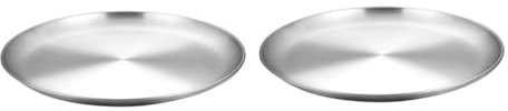 Amosfun 2 Piezas molde para pizza de acero inoxidable pizza pan bandejas comida pantalla para hornear pizzas molde para pizza antiadherente placa de barra plato de acero inoxidable Silver