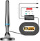 TV Aerial, Freeview Indoor TV Aerial with 500+ Miles Range, 360° Reception TV Antenna Indoor with Signal Booster, indoor aerial for tv Magnetic Base, Support 4K 1080P VHF/UHF/DAB Radio and All TV