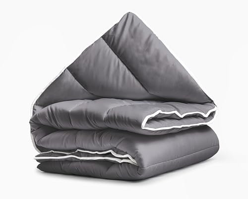 Sleeptime Bettdecke - Anthrazit - 240 x 200 - Waschbare Bettdecke - 4 Jahreszeiten - Anti-Allergene Steppdecke