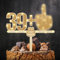 Giftota Lustige Cake Topper 40. Geburtstag Holz mit LED Lichterkette - 40. Geburtstag Deko - Tortendeko 40 Jahre - Kuchen Deko für 40. Jahre Frauen Männer