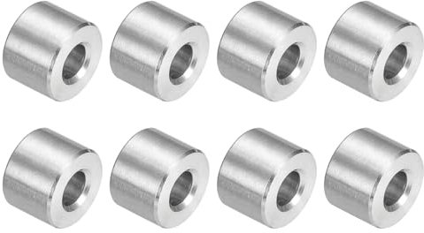 QUARKZMAN 8Pcs Separador De Acero Inoxidable 304 9/16 DE x 1/4 DI x 7/16 Longitud (14x6x11mm) Buje De Espaciador Sin Roscar Acabado Liso M3 Pernos Y Varillas, Plateado