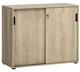 Schildmeyer Aktenschrank Emmik 702042, weißeiche Dekor/gestreift, 100 x 41 x 83,6 cm