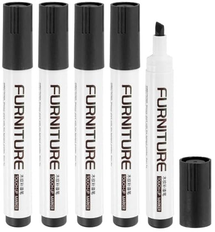 sourcing map Furniture Markers Touch Up, 5pcs Furniture Repair Kit Wood Filler Sticks Wood Markers for Scratches Wooden Floor Table Cabinet Laminate Frames, Black