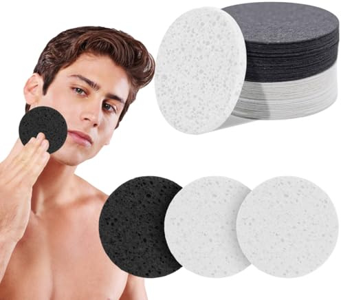 30 Pcs großes Komprimierte Gesichtsschwämme für Männer und Frauen, 80mm Wiederverwendbare Natürliche Cellulose Zellulose Gesichtsschwämme Waschen Gesichtsschwamm, das Rundes Gesichtspeeling Pad