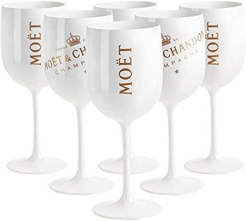JiaWell Champagner Becher,Champagnerglas für Kunststoff Ice Imperial Champagner Becher,0.48L Wine Party Champagner Gläser(8 Stück/(1er Pack))