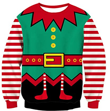 RAISEVERN Weihnachtspullover Herren Xmas Pullover Hässliche Lustige Sweater Damen Paare Weihnachtspulli Familie,S-XXL