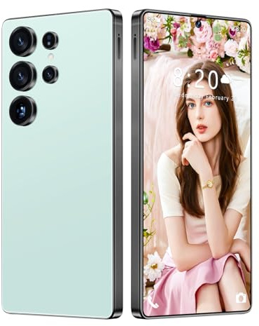 Téléphone Portable débloqué S26 Ultra Android 14, Smartphone 10 cœurs, 16 Go, 1 to, écran HD 7,3 Pouces, Appareil Photo 108 MP, 72 MP, Batterie 8 000 mAh, Double SIM 5G,Cyan-1TB