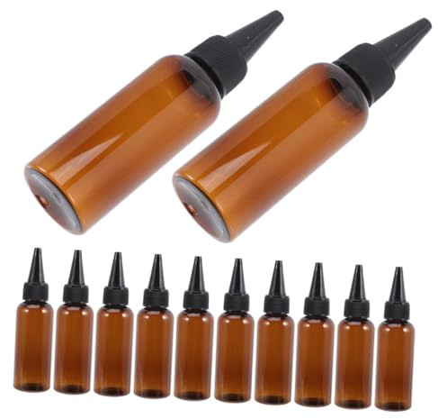 VERDANVERSE 12pcs Hair Dye Applicator Bottles with Pointed Spout Refillable Pet Squeeze Bottles for Hair Oil Color Perm Oil Portable Leak-resistant Design