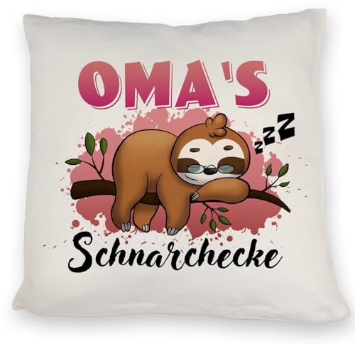 speecheese Faultier auf AST Kissen Oma's Schnarchecke lustiges DekoKissen für humorvolle Entspannung
