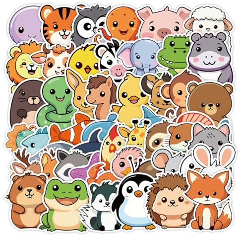 HNTR® Cute Animal Stickers | 50 Kawaii Cute Stickers for Scrapbooking, Journals & Laptops | Signature Pack